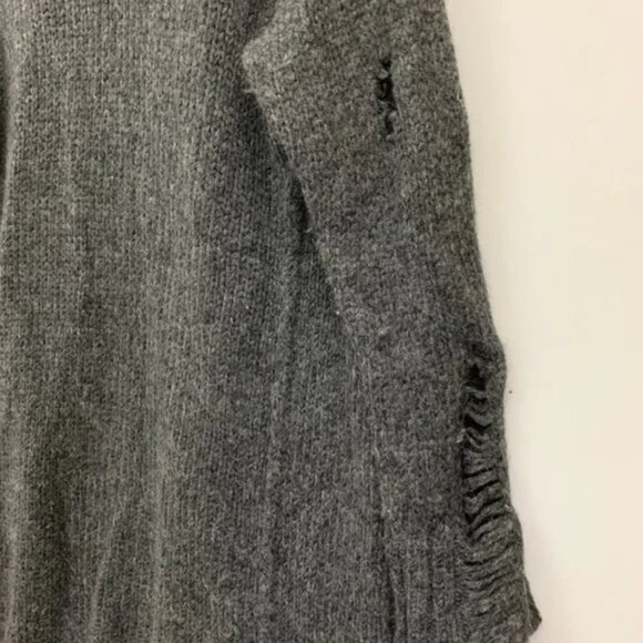 RAQUEL ALLEGRA DESTROYED BABY ALPACA OPEN FRONT HOODED CARDIGAN - Picture 10 of 14